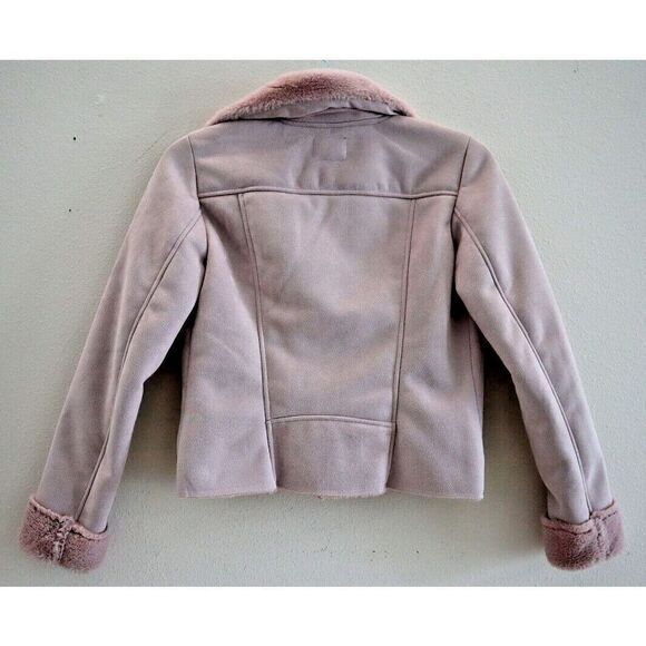 Kut From The Koth Women Sz S Pink Candece Bonded Faux Shearling Moto Jacket $108 - Picture 2 of 15